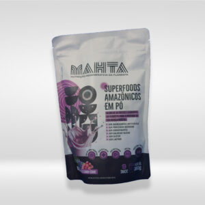 Pote de Super Foods Amazônicos em Pó sabor Camu-Camu e Açaí 360g - mistura energética e antioxidante para vitaminas e receitas.