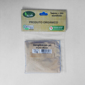 Pacotinho de Gengibre em Pó 15g - especiaria aromática para doces, salgados, chás e receitas saudáveis.