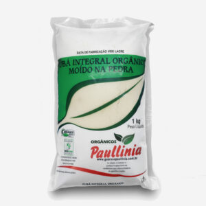Pacote de Fubá Integral Orgânico Moído na Pedra 500g - ingrediente tradicional para pães, bolos e pratos típicos brasileiros.
