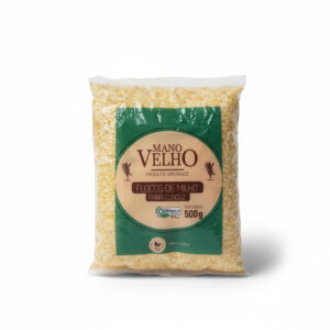 Pacote de Flocos de Milho para Cuscuz Mano Velho 500g - ingrediente tradicional para cuscuz nordestino e receitas regionais